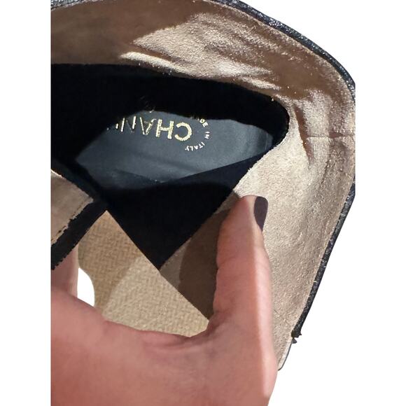 Chanel Black Patent Leather Chain-Detail Ankle Boots Size 39.5 | BNIB - Picture 7 of 16